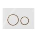 Geberit Sigma 50 Round Betätigungsplatte 115650SI1 Platte/Taste weiß, Ring rotgold, für 2-Megen-Spülung