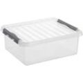Aufbewahrungsbox Sunware Q-LINE, Verschlussclips, transparent, stapelbar, 25 l, L 500 x B 400 x H 180 mm