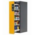 Sicherheitsschrank Typ 90 asecos V-MOVE-90, Vertikalauszug mit Schließ-Automatik, Front Sicherheitsgelb, B 449 x T 860 x H 1966 mm
