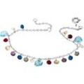 Armband FIRETTI "Schmuck Geschenk Silber 925 Armschmuck Armkette Herz", bunt (silberfarben, hellblau, bunt, türkis, kristallweiß, hellblau, rot, creme, violett, braun), Armbänder, Damen, 18cm, Silber 925 (Sterlingsilber), Armband, mit Zirkonia (synth.)