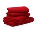 Handtuch Set MÖVE FOR FROTTANA "Pearl", rot (ruby), 4 Stk., Walkfrottier, Walkfrottier, Obermaterial: 100% Baumwolle, Handtuch-Sets, Set: 2x Handtuch 50/100 und 2x Badetuch 67/140cm