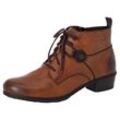Schnürstiefelette RIEKER, Damen, Gr. 41, braun (braun used), Lederimitat, Schuhe Schnürstiefelette, Schnürboots, Blockabsatz, in elegantem Look, Topseller