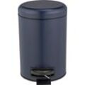 Kosmetikeimer WENKO "Leman", blau (blau, schwarz), B:17cm H:25cm T:22,5cm, Polypropylen, Stahl, Mülleimer, Kosmetikeimer, dunkelblau, 3 Liter