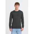 Strickpullover BLEND "BHWeba", Herren, Gr. L, charcoal mix, Feinstrick, 78% Viskose, 22% Polyester, meliert, Basic, normal normal, Rundhals, Pullover, Stilvoller Fein-Strick Pullover