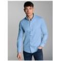 Poloshirt TRIGEMA "TRIGEMA Business-Hemd aus DELUXE-Single-Jersey", Herren, Gr. L, blau (horizont), 100% Baumwolle, Shirts