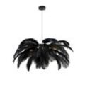 Novel Hängeleuchte , Schwarz , Metall, Textil , Federn,Federn , Blatt,Blatt , 120 cm , RoHS, CE , Lampen & Leuchten, Innenbeleuchtung, Hängelampen, Pendelleuchten