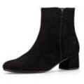 Stiefelette GABOR, Damen, Gr. 39, schwarz (schwarz 2), Ziegenveloursleder, unifarben, Schuhe Stiefelette, Blockabsatz, Businesschuh, Ankleboots mit Best Fitting-Ausstattung