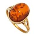 Goldring JOBO Gr. 50, gelb (gelbgold 375), Fingerringe, Damen, 50, Gelbgold 375, Goldring, 375 Gold mit Bernstein