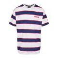 T-Shirt STARTER BLACK LABEL "Starter Black Label Herren Starter Logo Striped Tee", Damen, Gr. XS, weiß, blau, 100% Baumwolle, gestreift, normal, ohne Ausschnitt, Shirts T-Shirt