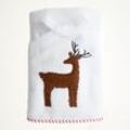2er-Pack weiße Handtücher mit Rentiermotiv