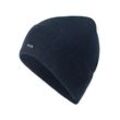 Beanie BOSS "Lari_hat", Damen, dunkelblau 404, Strick, Materialmix, unifarben, Mützen Beanie, mit Aufschlag in Rippoptik