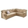 Ecksofa DOMO COLLECTION "Papenburg B/T/H: 242/190/84 cm L-Form", beige (natur), B:242cm H:84cm T:190cm, Struktur ( 90% Polyester, 10% Polyacryl);Microfaser PRIMABELLE (100% Polyester);Kunstleder SOFTLUX;Luxus-Microfaser (100% Polyester), Sofas, Ecksofa, wahlweise mit Bettfunktion, Langer Schenkel links oder rechts, Topseller