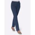 Bequeme Jeans CASUAL LOOKS, Damen, Gr. 42, Normalgrößen, blau (dunkelblau, stone, washed), 98% Baumwolle, 2% Elasthan, unifarben, lang, Jeans