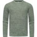 Strickpullover RAGWEAR "Aralt", Damen, Gr. M (50), graugrün, Material: 60% Baumwolle, 40% Acryl, gerade hüftlang, Rundhals, Ärmel ohne Ärmelschlitz ohne Bündchen, Pullover Strickpullover, stylischer Herren Sweatpullover mit Rippbündchen