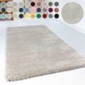 Hochflor-Teppich ESPRIT "Relaxx ESP-4150", grau (hellgrau, creme), B:240cm H:25mm L:340cm, Kunstfaser, Teppiche, Wohnzimmer, sehr große Farbauswahl, weicher dichter Hochflor