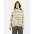 Rollkragenpullover SMITH & SOUL, Damen, Gr. L, beige melange print, Material: 64% Polyacryl, 15% Polyamid, 14% Wolle, 7% Alpaka, gestreift, regular fit normal, Rundhals, Raglanärmel Rippbündchen, Pullover Rollkragenpullover, aus Grobstrick