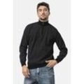 Strickpullover CIPO & BAXX "CP286", Herren, Gr. L, schwarz, 50% Baumwolle, 50% Polyester, meliert, regular fit, ohne Ausschnitt, Rippstrickbündchen, Pullover Strickpullover, vertikales Rippstrickmuster
