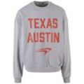 Rundhalspullover "Upscale by Mister Tee Texas Longhorns Austin Oversize Crewneck", Damen, Gr. L, erdgrau, 65% Baumwolle, 35% Polyester, UPSCALE BY MISTER TEE, mehrfarbig, oversize, Rundhals, Pullover Rundhalspullover