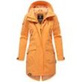 Outdoorjacke NAVAHOO "Pfefferschote", Damen, Gr. M (38), rot (apricot), Obermaterial: 55% Nylon, 45% Baumwolle; Futter: 100% Polyester; Ärmelfutter: 100% Polyester; Wattierung: 100% Polyester, gerade Po-bedeckend, Ärmel ohne Ärmelschlitz normaler Saum mit Druckknöpfen,verstellbar, Jacken Outdoorjacke, moderne Damen Übergangsjacke mit Kapuze