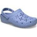 Clog CROCS "Classic Floral Cut Out Clog", Damen, Gr. 36, hellblau, blau haze, Croslite™, geblümt, Schuhe Clog, Sandale, Sommerschuh, Loafer mit Lüftungsöffnungen in Blütenstruktur
