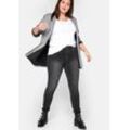 Große Größen: Skinny Power-Stretch-Jeans in 5-Pocket-Form, black Denim, Gr.100