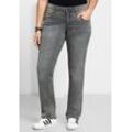 Große Größen: Gerade Jeans mit Used-Effekten, grey Denim, Gr.100