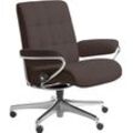 Relaxsessel STRESSLESS "London" Sessel Gr. Leder PALOMA, Home Office Base, B/H/T: 80 cm x 104 cm x 69 cm, braun (chocolate paloma) Lesesessel und Relaxsessel Low Back, mit Home Office Base, Gestell Chrom