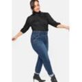 Große Größen: Slim Jeans in Curvy-Schnitt ANNE, mit High-Waist-Bund, dark blue Denim, Gr.56