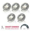 B.K.Licht LED Einbaustrahler Set 5x Einbauleuchten 82mm dimmbar 230V ultra-flach