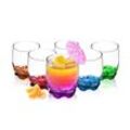 Sendez Gläser-Set 6 Trinkgläser 250ml mit farbig bemaltem Boden Glas Wassergläser Saftgläser