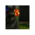 MARELIDA LED Solarleuchte LED Solar Gartenstecker Blume GLADIOLE warmweiß Sensor rot Solardeko