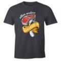 MoonWorks Print-Shirt Herren T-Shirt alles andere ist nur Carpaccio Grillen Barbecue BBQ Fleisch Fun-Shirt Moonworks® mit Print