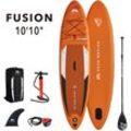 Inflatable SUP-Board AQUA MARINA "AQUA Fusion" Wassersportboards Gr. 330 x 81 x 15 cm 330 cm, orange (orange, weiß, schwarz) Stand Up Paddle
