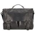 Pride and Soul Baggie Aktentasche Leder 40 cm Laptopfach schwarz