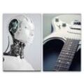 Sinus Art Leinwandbild »2 Bilder je 60x90cm Elektro Musik Roboter Cyborg KI E-Gitarre Technik«
