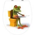 WENKO WC-Sitz Frog News, Mit Absenkautomatik, bunt|weiß