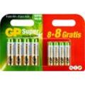 GP Batteries 16er Pack Mix Blister 8 Stck AA & 8 Stck AAA Batterie, LR6 (1,5 V, 16 St), bunt