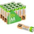 GP Batteries 20er Pack Super Alkaline AA Batterie, LR6 (1,5 V, 20 St), bunt