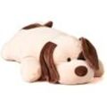 Uni-Toys Kuscheltier Plüsch-Kissen Hund (braun-beige)