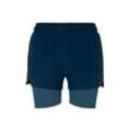 TOM TAILOR Damen Funktions Shorts 2 in 1, blau, Print, Gr. XS