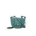 Allgäu Rebell Umhängetasche Trachtentasche, Italienisches Leder mit Edelweiß Applikation, grün