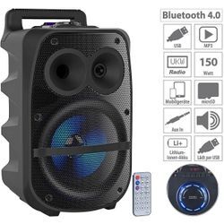 auvisio Partylautsprecher PMA-950.k Mobile PA-Partyanlage Bluetooth MP3 USB Party-Lautsprecher (25 W