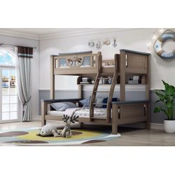 JVmoebel Bett Doppelstockbett Kinder Jugend Zimmer Möbel Holz Etagen Hoch Bett (Etagenbett)