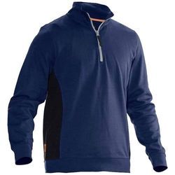 Jobman J5401-blau/schwarz-XXXXL Sweatshirt mit Kragen 1/2 zip Kleider-Größe: XXXXL Dunkelblau, Schwarz