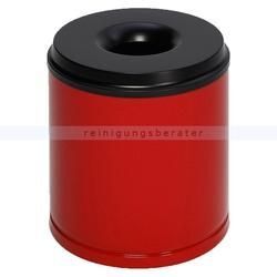 Papierkorb VAR Mülleimer feuersicher Stahlblech 30 L rot für optimalen Schutz pulverbeschichtet, inklusive Kopfteil
