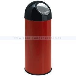 Mülleimer Bulletbin 55 L rot-schwarz Metall Abfallbehälter mit verzinktem Inneneimer