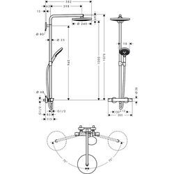 hansgrohe Showerpipe Raindance Select S chrom mit Kopfbrause Raindance S 240 2jet 27129000