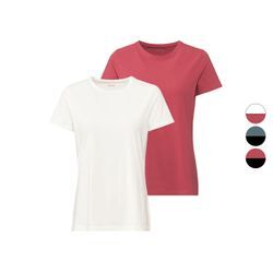 esmara® Damen T-Shirts, 2 Stück, figurbetont aus Stretchjersey