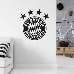 Fc Bayern München - Fußball Logo 47x50cm Wandtattoo Fanartikel Merch - Schwarz