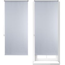 2 x Thermo Verdunklungsrollo, Hitzeschutz, Fenster Seitenzugrollo, Klemmfix ohne bohren, 70x160, Stoff 66 cm, weiß